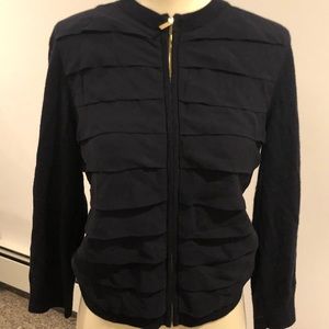 Tory Burch silk pleated cardigan